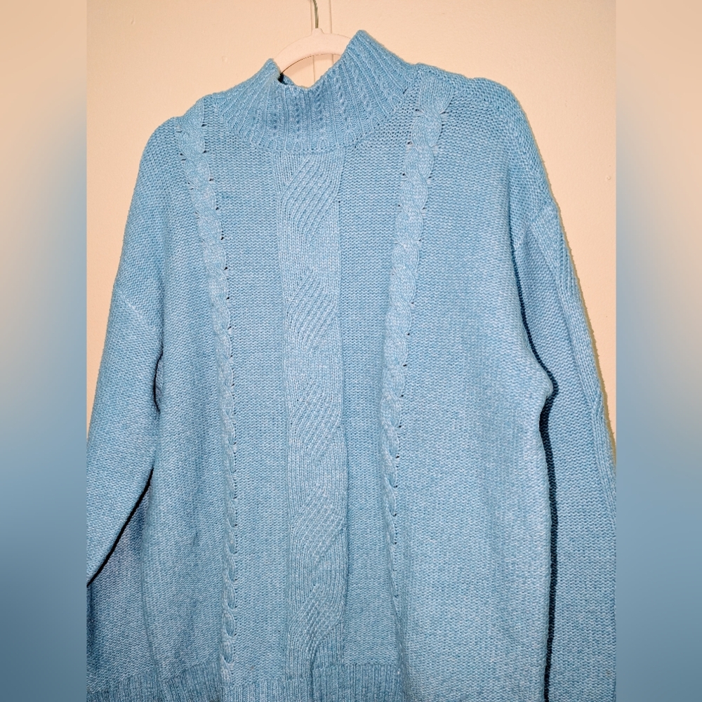 St. John"s bay- Blue Cable Knit Women's Sweater-sz-XLT